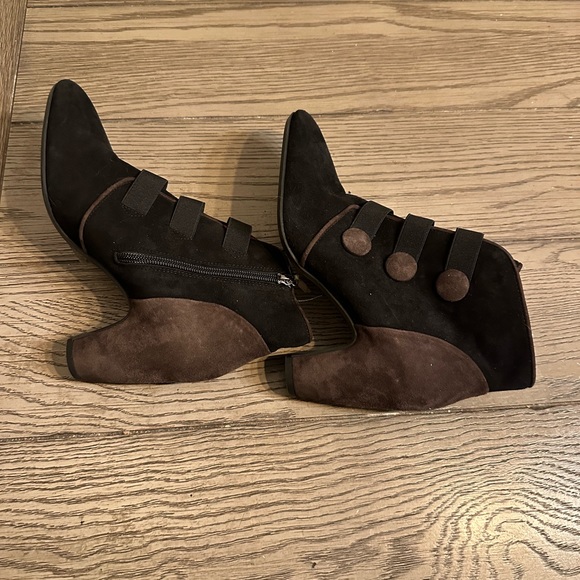 Pas De Rouge Black Suede Comfort Boots Size 39 - Picture 3 of 13